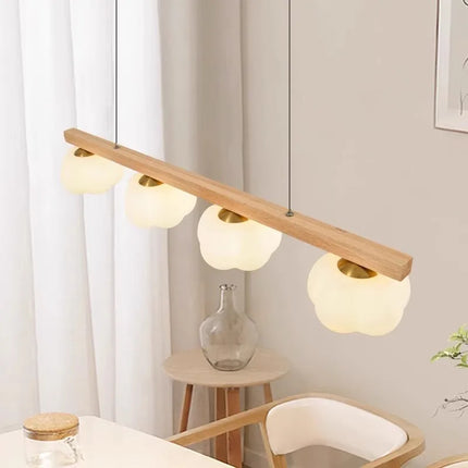 Suspension moderne en bois naturel forme coton — LZ4X9T2