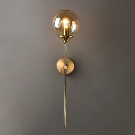Lustre boule en verre transparent et gris fumé design LED — LZ4X9T1