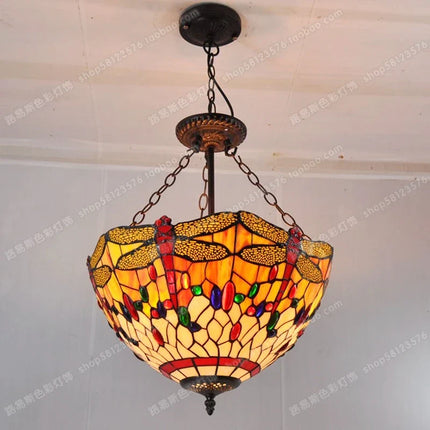 Lampe de chevet en verre Tiffany motif libellule style européen — LZ4D7Q9