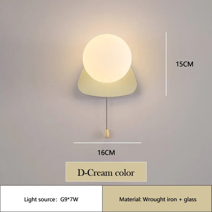 Applique murale LED moderne en verre avec interrupteur pour chambre d'enfant — LZ4X9T2