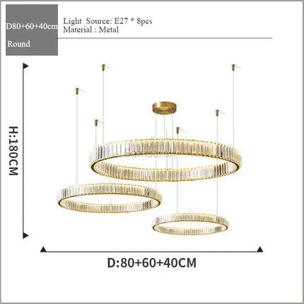 Lustre suspension moderne en cristal pour intérieur élégant — LZ4X9Q