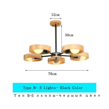 Lustre suspension scandinave minimaliste rotatif 360° en bois — LZ4X9Q2