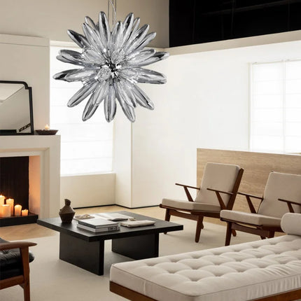 lustre à led design avec abat-jour en verre élégante finition brillante