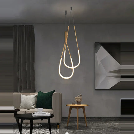 Lustre Art déco en métal noir avec éclairage LED intégré — LZ4X9P