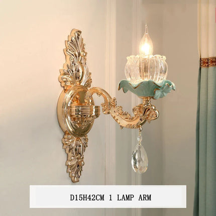 Lustre suspension style européen rétro en cristal et céramique — LZ4D9XQ