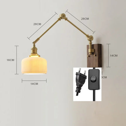 Applique murale LED pivotante en cuivre avec interrupteur à chaîne — LZ4X9T2