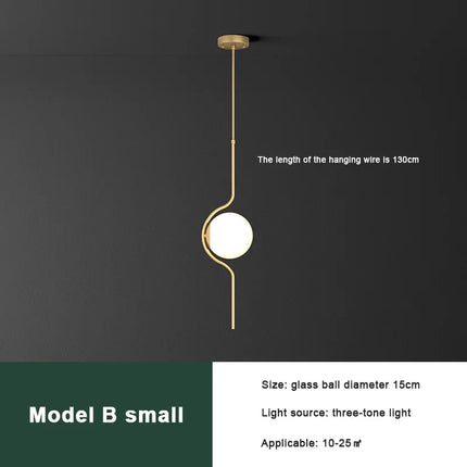 Lustre LED minimaliste en verre pour hôtel — LZ4X9P