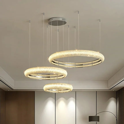Lustre moderne en chrome et cristal pour intérieur — LZ4X9P2