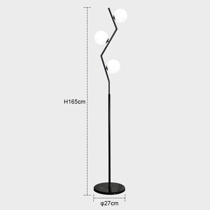 Lampadaire LED nordique en fer et verre pour intérieur — LZ4XJ9