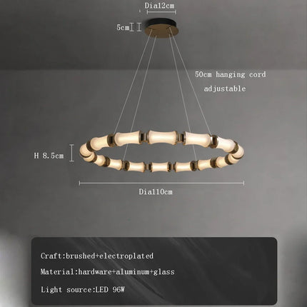 lustre led en verre design moderne de luxe