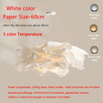 Lustre LED minimaliste en papier pour éclairage intérieur DIY — LZ4X9P2