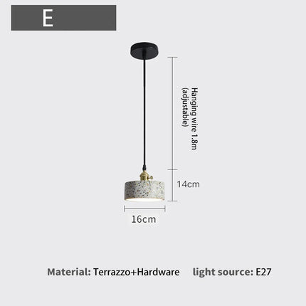 Suspension moderne en ciment blanc pour bar et cuisine E27 — LZ4X9T2