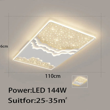 Plafonnier LED intelligent design ciel étoilé pour salon et salle à manger — LZ4P9XJ2