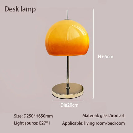 Lampe de table LED rétro en verre dégradé orange style Bauhaus — LZ4F9XQ