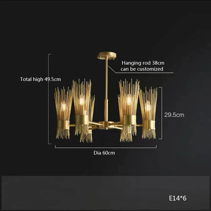 Lustre suspendu LED créatif en cuivre plein pour décoration — LZ4X9P