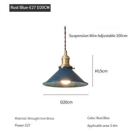 Suspension industrielle vintage avec abat-jour en métal — LZ4X9B