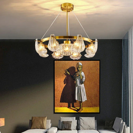 Lustre en verre coquille avec lampes LED créatives — LZ4N7Q2J