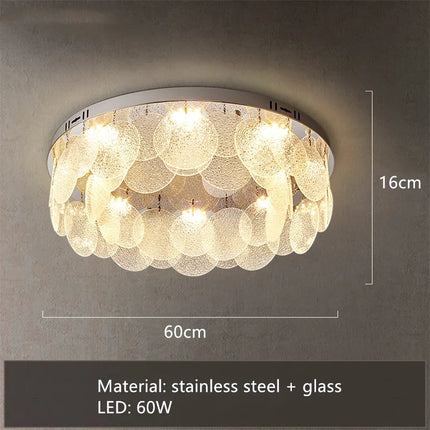 Plafonnier LED en acier inoxydable et verre pour intérieur moderne — LZ4X9Q