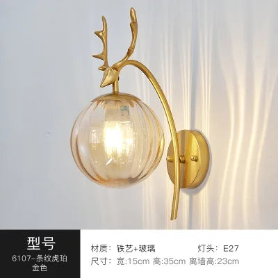 Applique murale nordique en fer et verre au design moderne — LZ4Q7D9