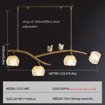 Lustre suspension nordique en cristal et cuivre — LZ4X9P7Q