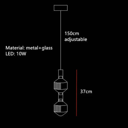 Suspension tubes en verre transparent réglable style nordique — LZ4X9M2