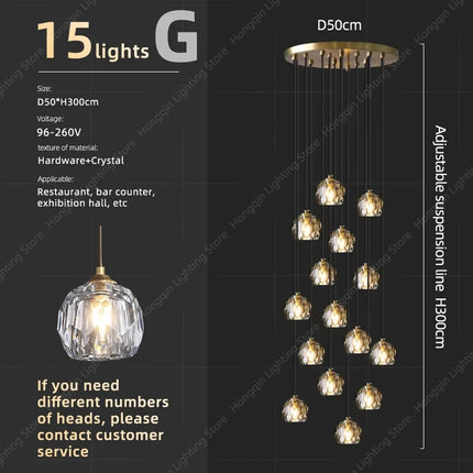 Lustre moderne en cristal pour éclairage raffiné — LZ4X9P2