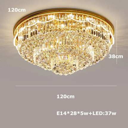Plafonnier LED variable en cristal et acier inoxydable pour intérieur moderne — LZ7D4Q