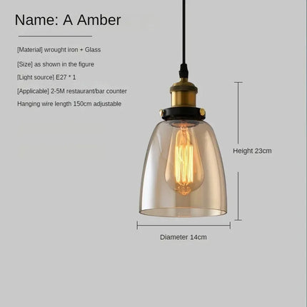 Suspension vintage en verre fumé pour loft et restaurant — LZ4X9P