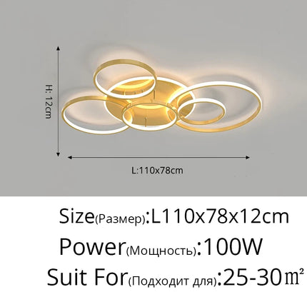 lustre led moderne minimaliste à intensité variable pour éclairage intérieur