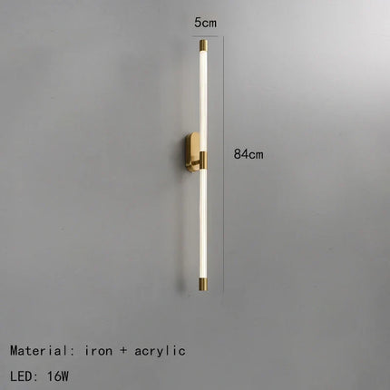 Applique murale LED minimaliste en acrylique avec finition métallique et gradation — LZ4P9XQ