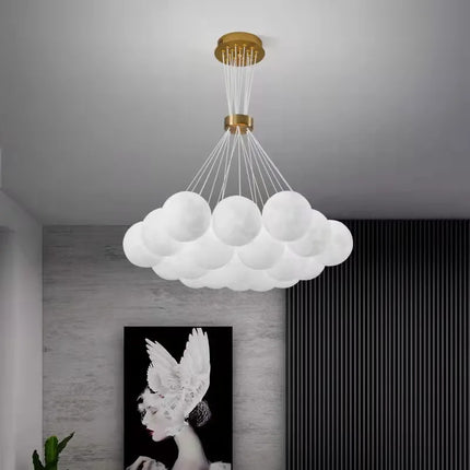Lustre suspension nordique LED forme bulle planète lune — LZ4X9P2