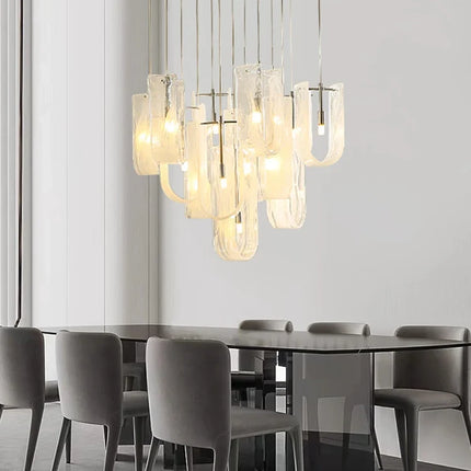 Lustre moderne en verre à effet brume pour salon — LZ4X9P2