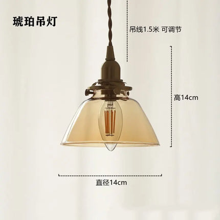 Suspension rétro en verre et laiton pour intérieur simple et créatif — LZ4XJ9