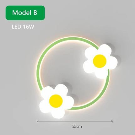 Applique murale LED fleur avec télécommande pour chambre d’enfants — LZ4X9T2