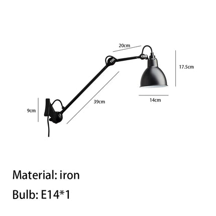 Applique murale rotative en métal avec prise intégrée pour éclairage — LZ4X9J