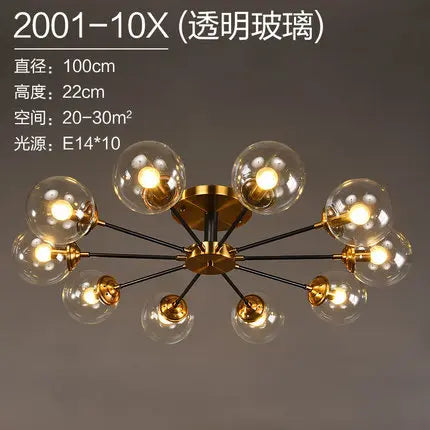 Lustre en verre clair pour décoration élégante — LZ3F9D