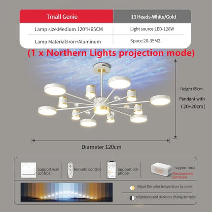 Lustre suspension en cristal effet aurores boréales — LZ4P9XQ