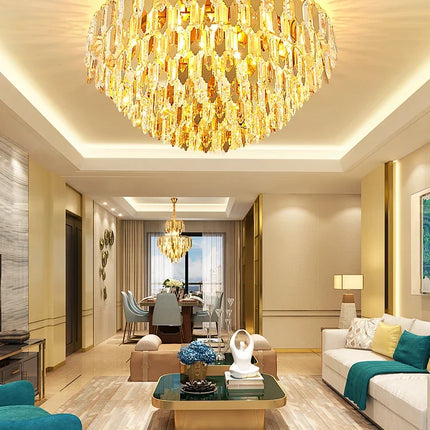 Lustre LED de luxe finition or chromé pour décoration moderne — LZ4X9T2