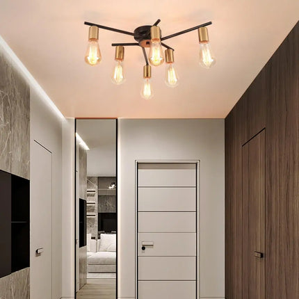Lustre suspension rétro en fer forgé pour intérieur moderne — LZ4X9M