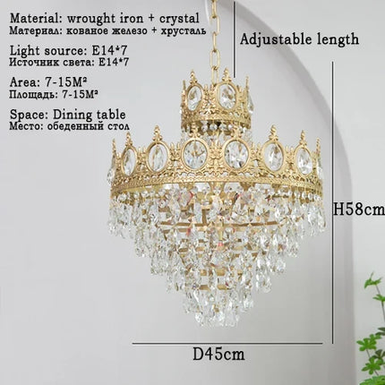 Lustre rétro en cristal pour éclairage décoratif intérieur — LZ4X9J