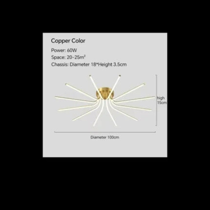 Plafonnier LED en cuivre au design artistique moderne — LZ4X9T2