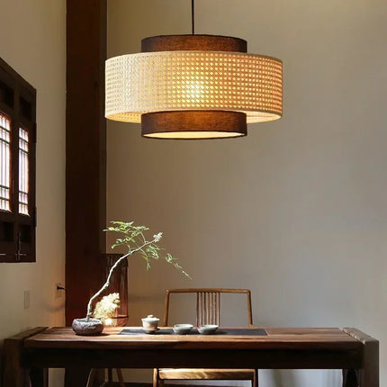 Lustre suspension en rotin tissé pour décoration intérieure — LZ7XQ2