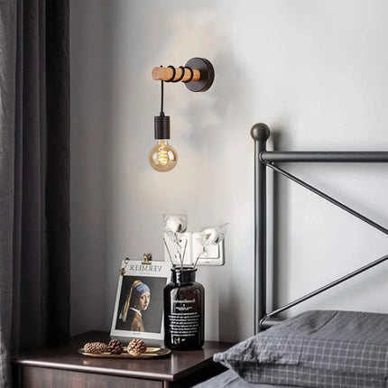 Applique murale en bois pour éclairage intérieur et extérieur moderne — LZ4XJ9