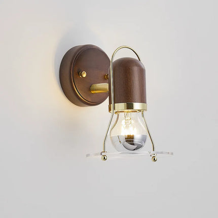 Applique murale rétro en bois de noyer au design élégant — LZ7D9Q