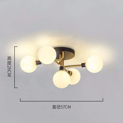 Plafonnier en verre doré et métal au design moderne — LZ4QJ7M