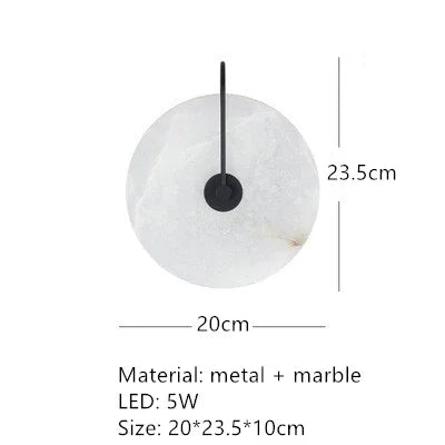 Applique murale LED en métal doré et marbre naturel pour éclairage contemporain — LZ4X9T