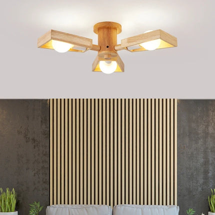 Lustre suspension en bois style nordique pour décoration d’intérieur — LZ4P9XJ