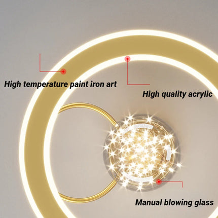 Lustre moderne LED avec boule en verre doré Sandyha — LZ4X9M2