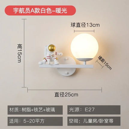 Applique murale LED enfant motif astronaute dessin animé — LZ4X9P2