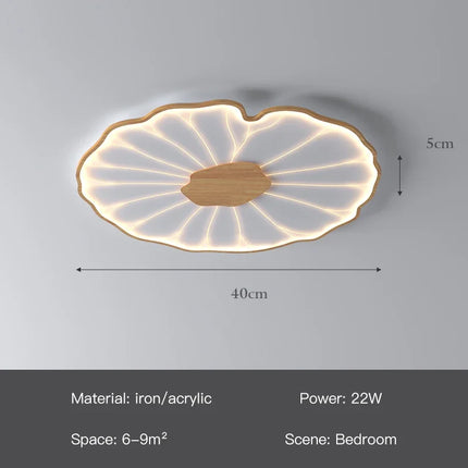 Plafonnier LED moderne en métal design feuille de lotus pour salon et chambre — LZ4X9P2